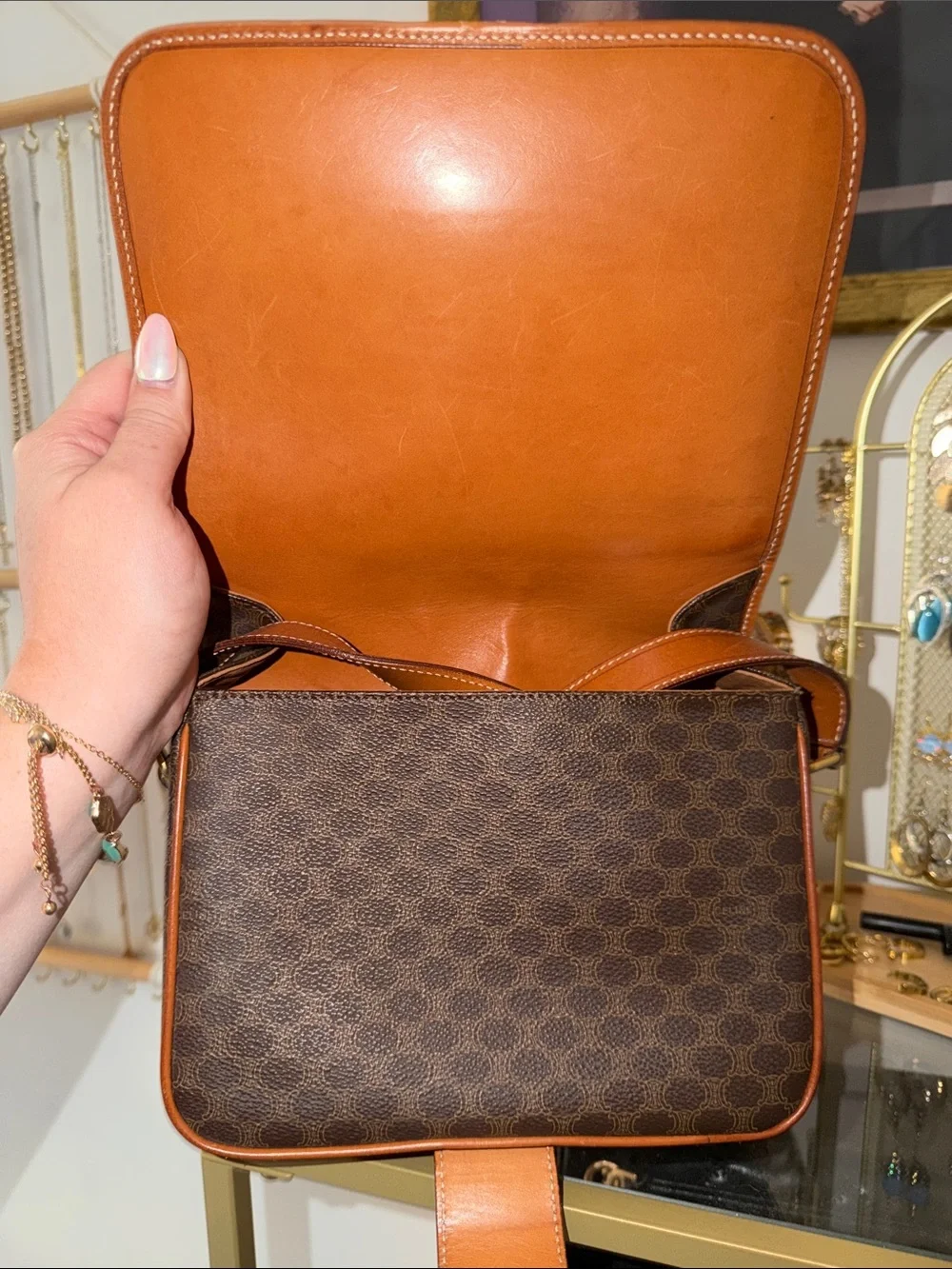 Celine Macadam monogram crossbody bag